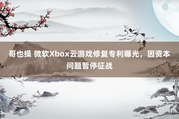 哥也操 微软Xbox云游戏修复专利曝光，因资本问题暂停征战