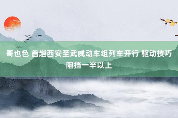 哥也色 首趟西安至武威动车组列车开行 驱动技巧阻挡一半以上