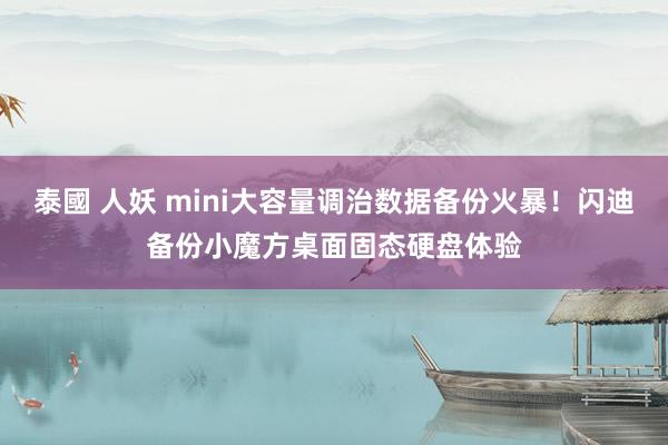 泰國 人妖 mini大容量调治数据备份火暴！闪迪备份小魔方桌面固态硬盘体验