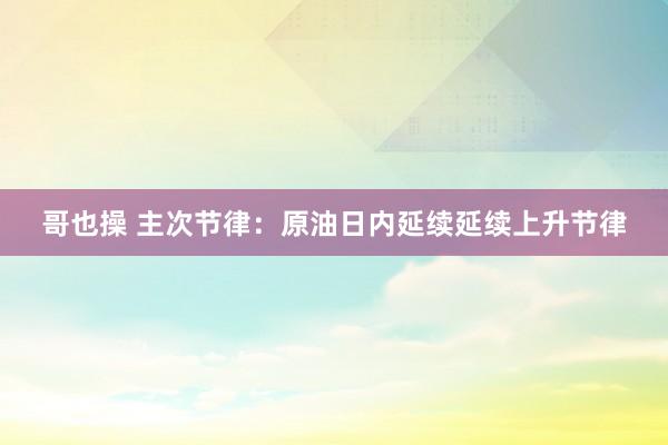 哥也操 主次节律：原油日内延续延续上升节律