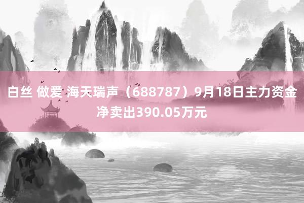 白丝 做爱 海天瑞声（688787）9月18日主力资金净卖出390.05万元
