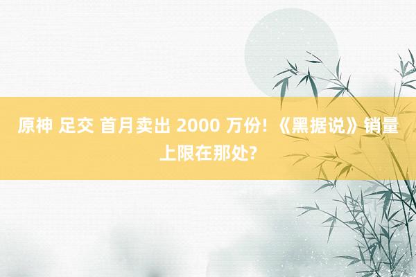 原神 足交 首月卖出 2000 万份! 《黑据说》销量上限在那处?
