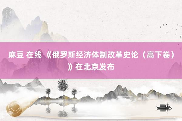 麻豆 在线 《俄罗斯经济体制改革史论（高下卷）》在北京发布