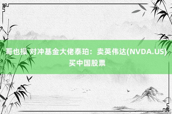 哥也操 对冲基金大佬泰珀：卖英伟达(NVDA.US) 买中国股票