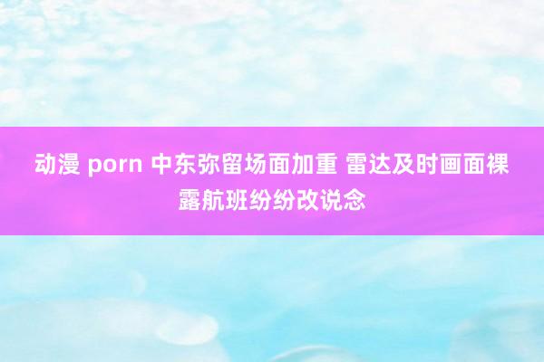 动漫 porn 中东弥留场面加重 雷达及时画面裸露航班纷纷改说念