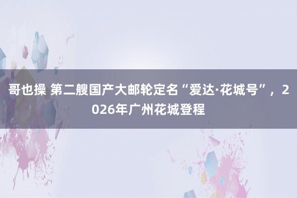 哥也操 第二艘国产大邮轮定名“爱达·花城号”，2026年广州花城登程