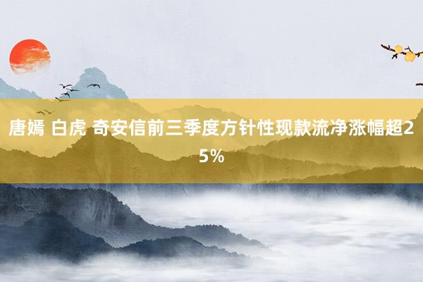 唐嫣 白虎 奇安信前三季度方针性现款流净涨幅超25%