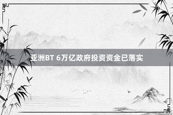 亚洲BT 6万亿政府投资资金已落实