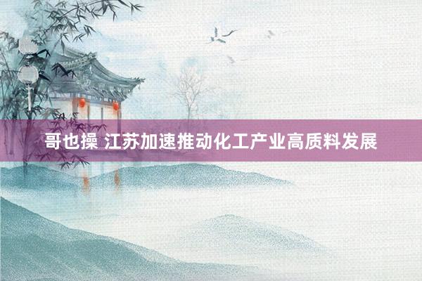 哥也操 江苏加速推动化工产业高质料发展