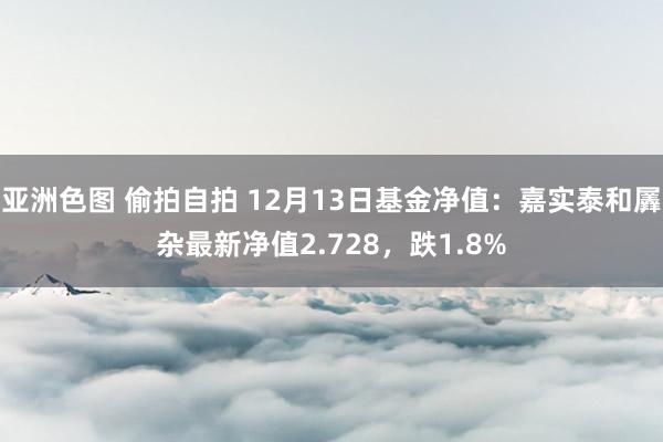 亚洲色图 偷拍自拍 12月13日基金净值：嘉实泰和羼杂最新净值2.728，跌1.8%