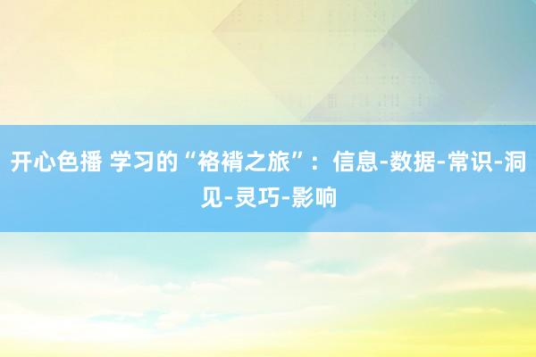 开心色播 学习的“袼褙之旅”：信息-数据-常识-洞见-灵巧-影响