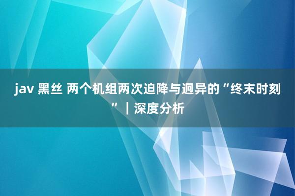 jav 黑丝 两个机组两次迫降与迥异的“终末时刻”｜深度分析