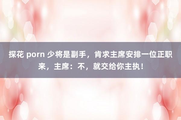探花 porn 少将是副手，肯求主席安排一位正职来，主席：不，就交给你主执！