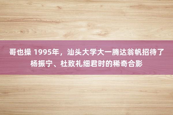哥也操 1995年，汕头大学大一腾达翁帆招待了杨振宁、杜致礼细君时的稀奇合影
