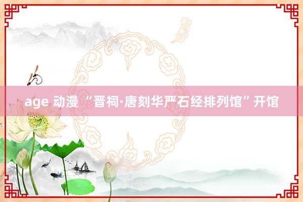 age 动漫 “晋祠·唐刻华严石经排列馆”开馆