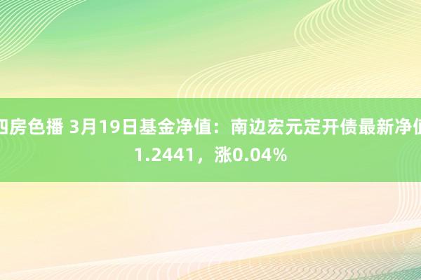 四房色播 3月19日基金净值：南边宏元定开债最新净值1.2441，涨0.04%
