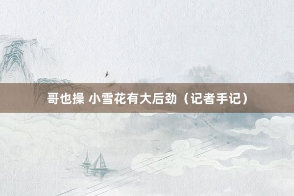 哥也操 小雪花有大后劲（记者手记）