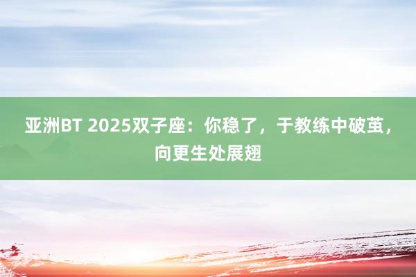 亚洲BT 2025双子座：你稳了，于教练中破茧，向更生处展翅