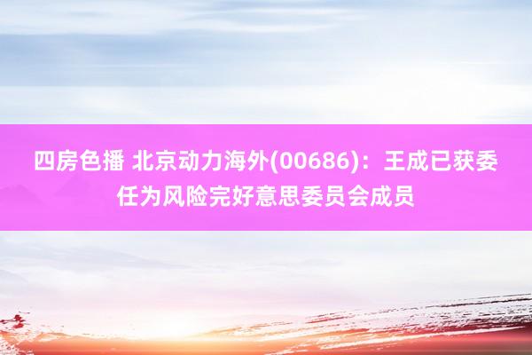 四房色播 北京动力海外(00686)：王成已获委任为风险完好意思委员会成员
