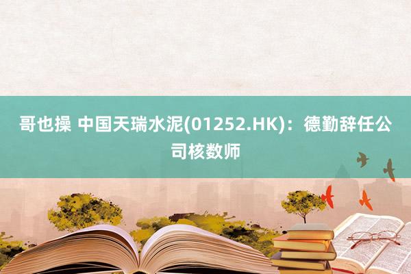 哥也操 中国天瑞水泥(01252.HK)：德勤辞任公司核数师