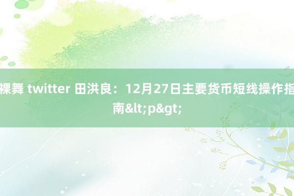 裸舞 twitter 田洪良：12月27日主要货币短线操作指南<p>