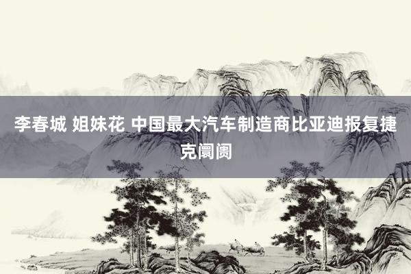 李春城 姐妹花 中国最大汽车制造商比亚迪报复捷克阛阓