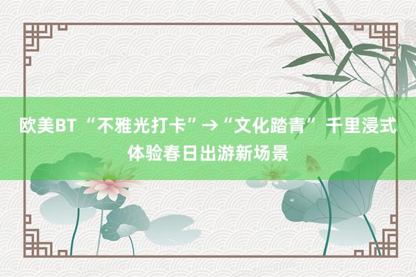欧美BT “不雅光打卡”→“文化踏青” 千里浸式体验春日出游新场景