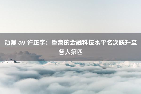动漫 av 许正宇：香港的金融科技水平名次跃升至各人第四