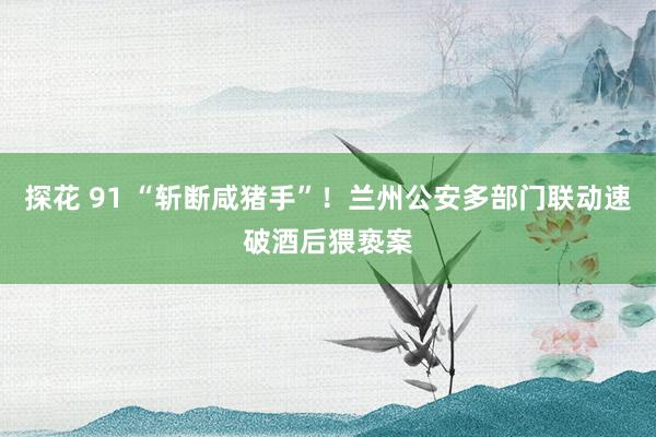 探花 91 “斩断咸猪手”！兰州公安多部门联动速破酒后猥亵案