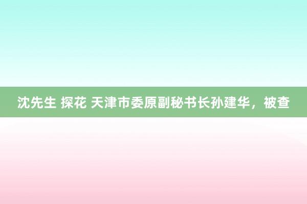 沈先生 探花 天津市委原副秘书长孙建华，被查