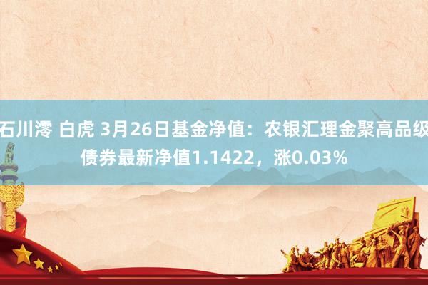 石川澪 白虎 3月26日基金净值：农银汇理金聚高品级债券最新净值1.1422，涨0.03%
