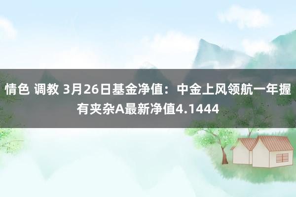 情色 调教 3月26日基金净值：中金上风领航一年握有夹杂A最新净值4.1444