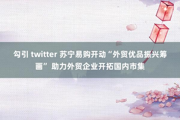 勾引 twitter 苏宁易购开动“外贸优品振兴筹画” 助力外贸企业开拓国内市集