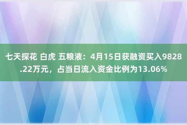 七天探花 白虎 五粮液：4月15日获融资买入9828.22万元，占当日流入资金比例为13.06%