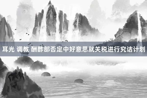 耳光 调教 酬酢部否定中好意思就关税进行究诘计划